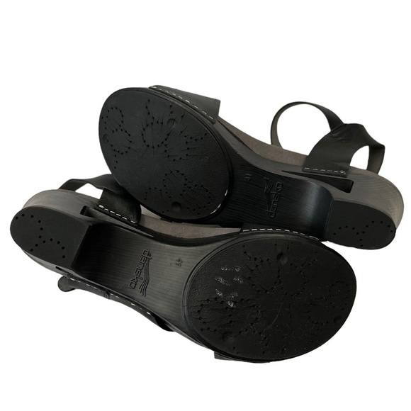 Dansko Black Wedge Sandals - Picture 8 of 10